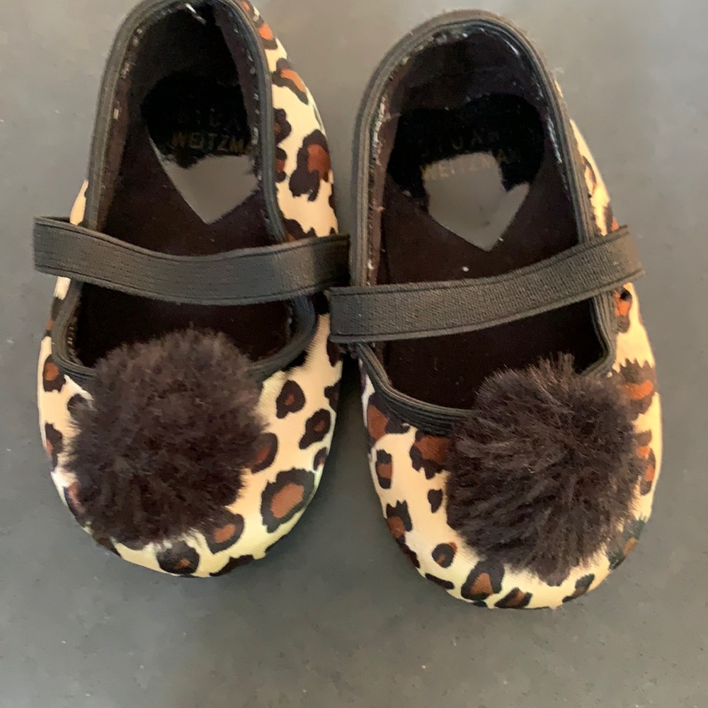 Stuart Weitzman leopard crib shoes